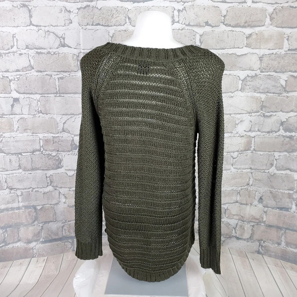 Calvin Klein Jeans Olive Green Shaker Sweater Scoop  Neck Size Medium - Picture 10 of 13